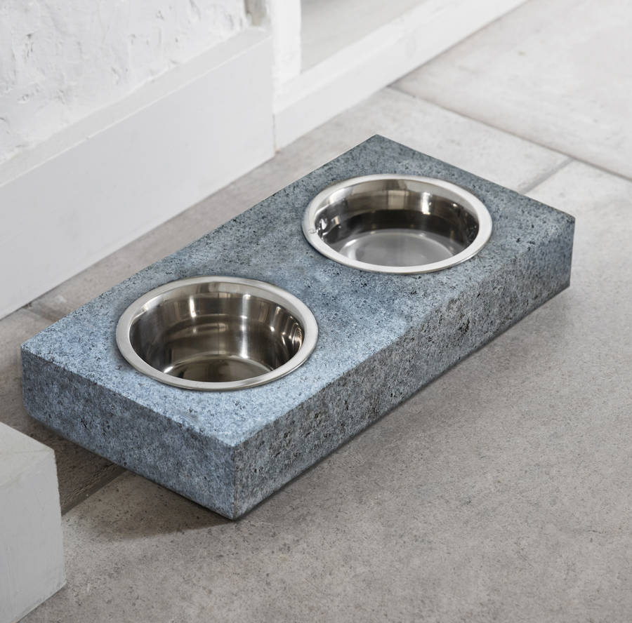 set of two granite pet bowls by all things brighton beautiful