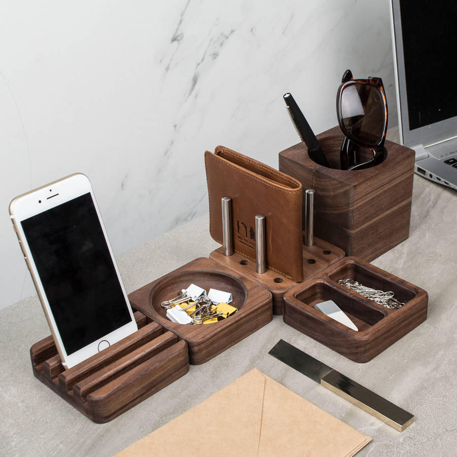 solid wood desk tidy modular set by man gun bear ...