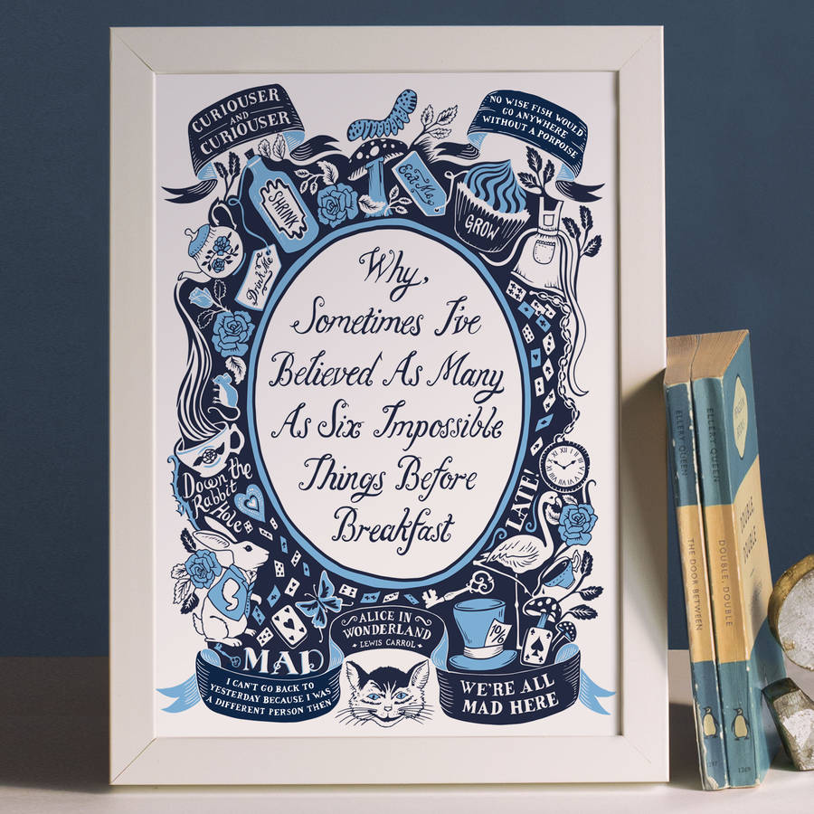 alice in wonderland, famous quotes print by lucy loves this
