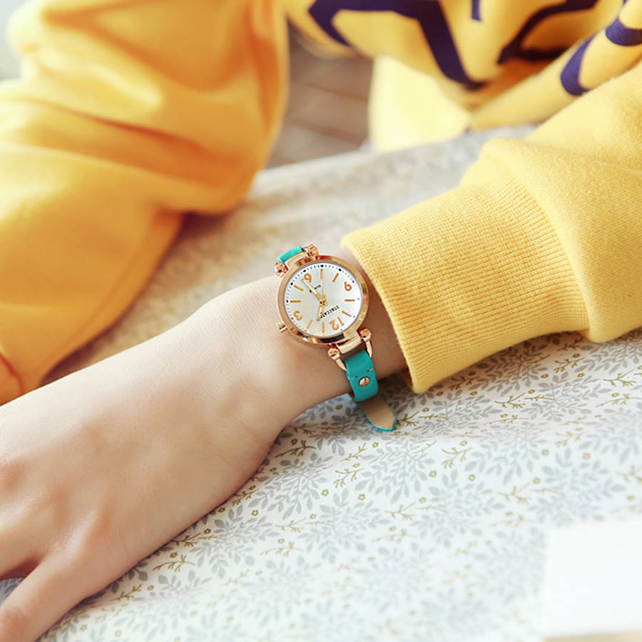 colour leather strap watch by dose of rose