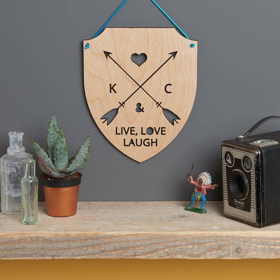 personalised hanging wooden plaque by owl & otter