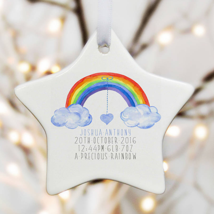 personalised rainbow baby new baby gift by christening ...