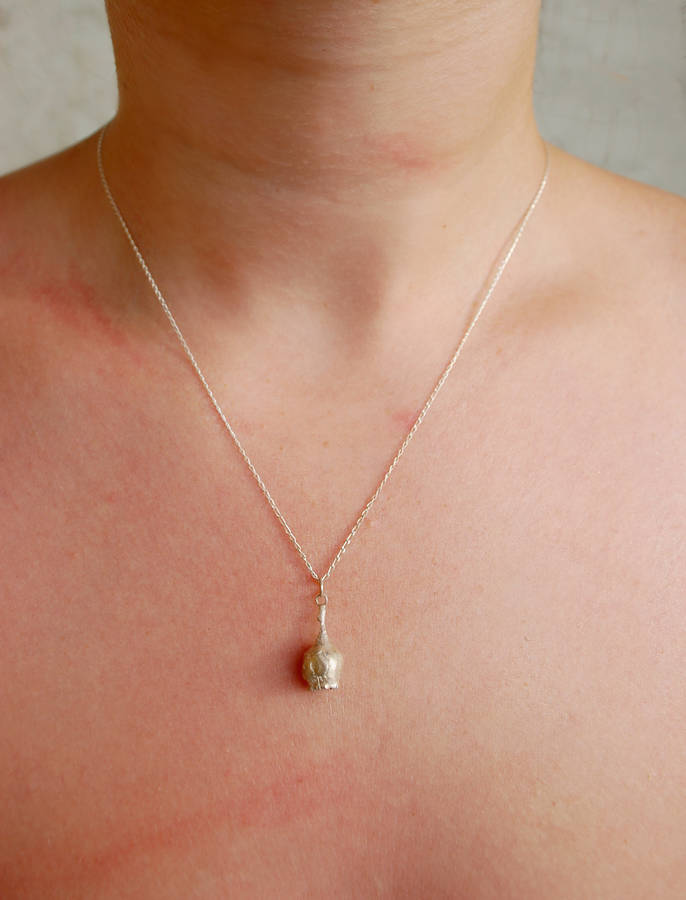 sterling silver small poppy seed necklace by bethany robinson