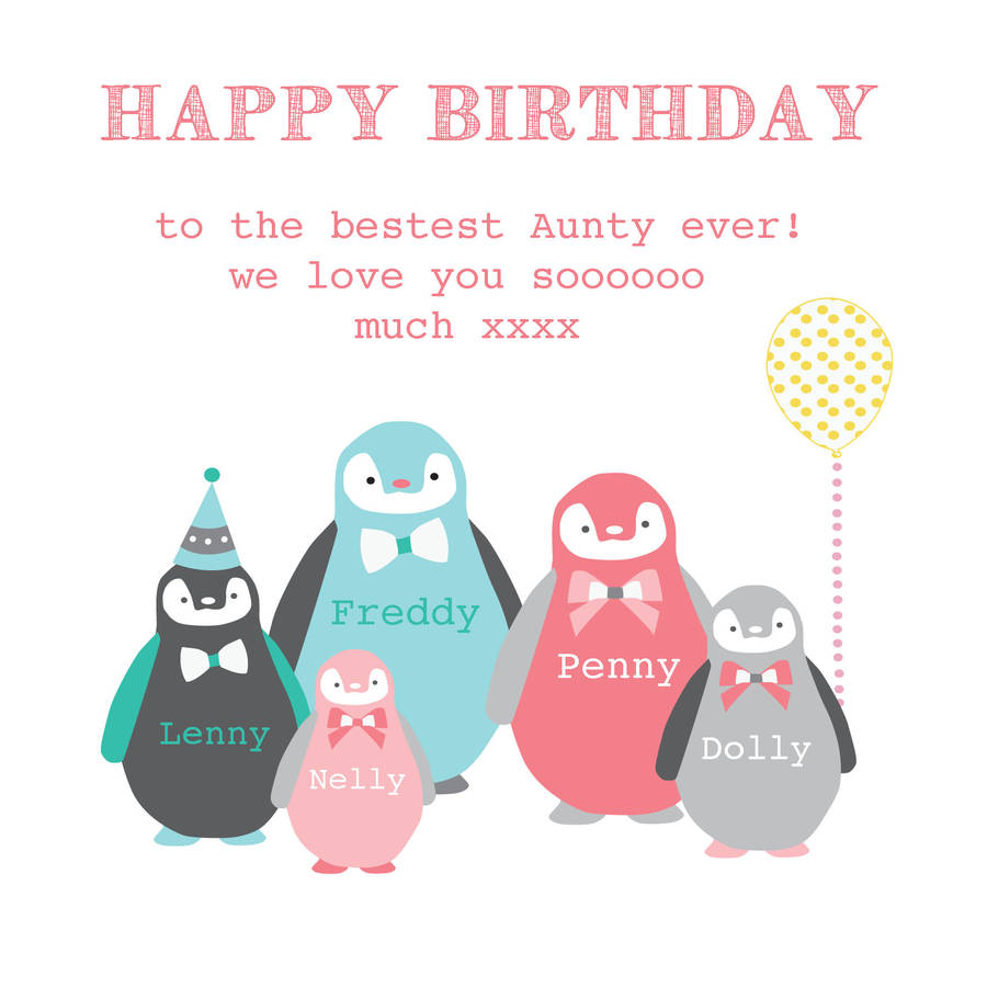 Happy Birthday Family Personalised Greeting Card By Buttongirl Designs Notonthehighstreet