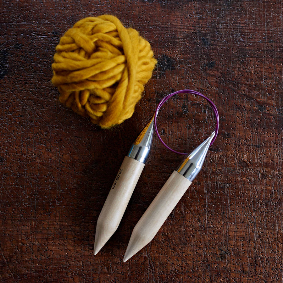 25mm giant circular knitting needles by melanie porter