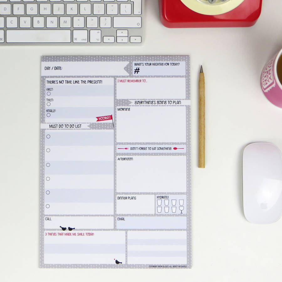 get stuff done! daily planner a4 desk pad / seconds by wink design