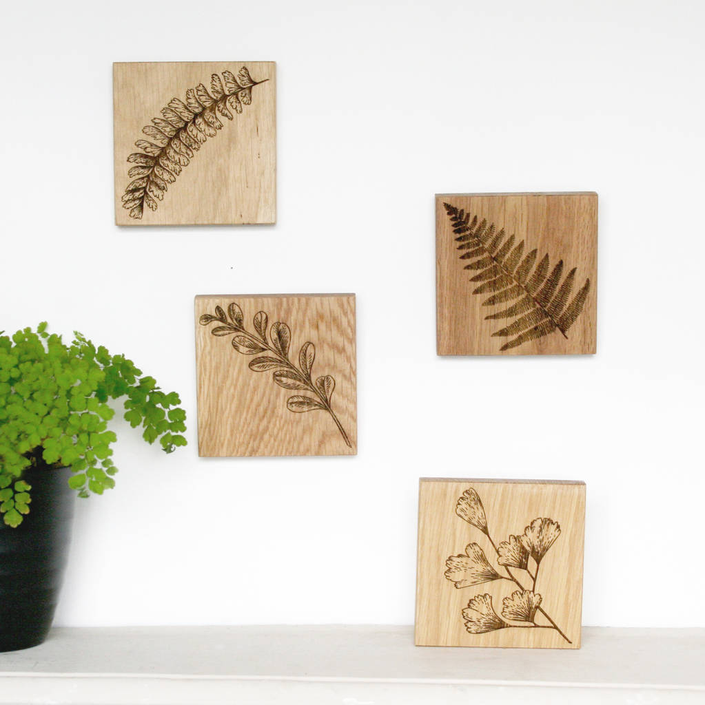 fern engraved oak wall plaque by modo creative