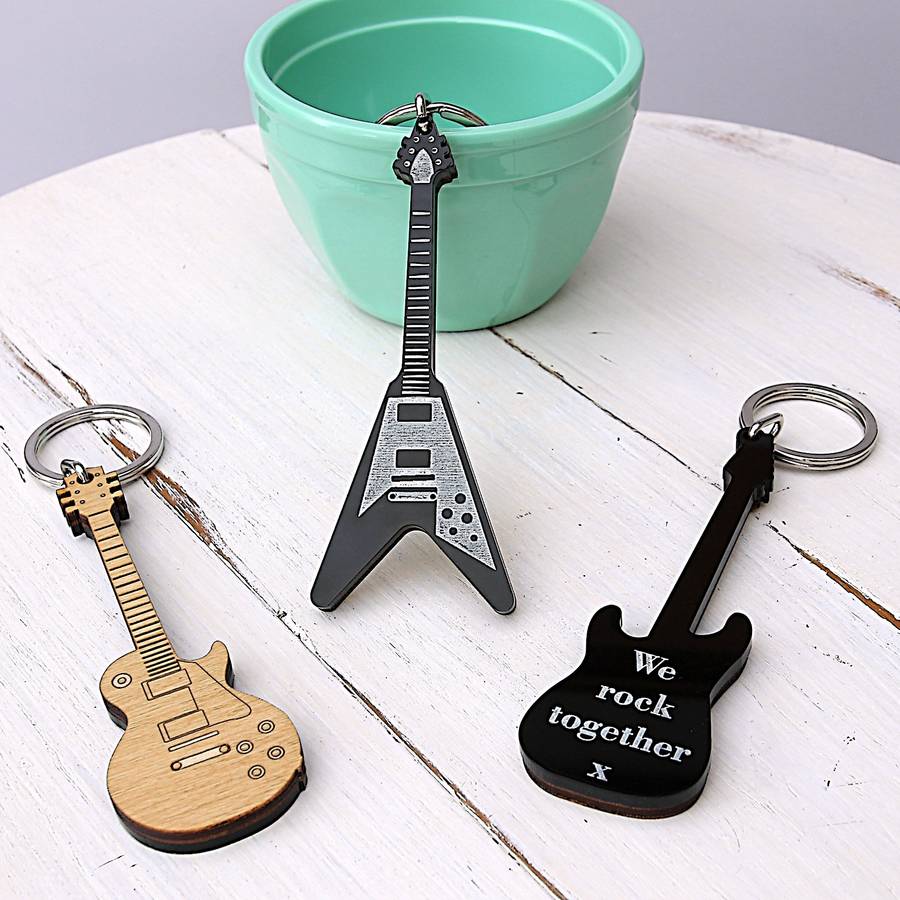 personalised electric guitar keyring by neltempo