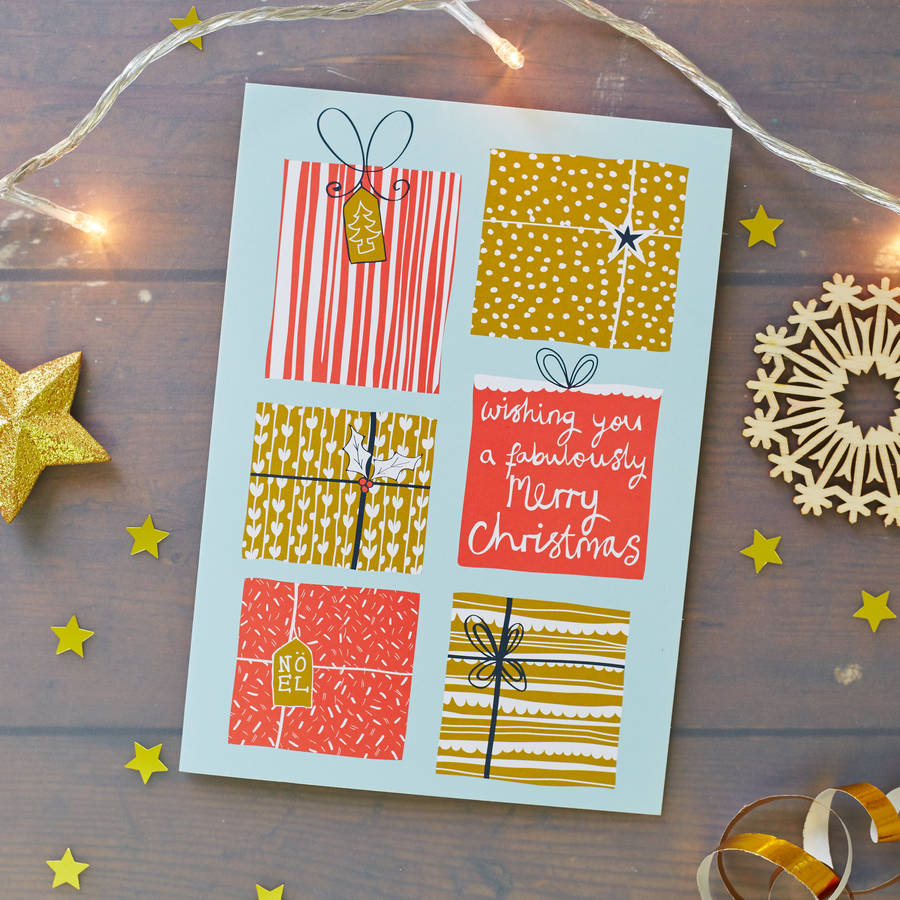 presents christmas card pack by jessica hogarth