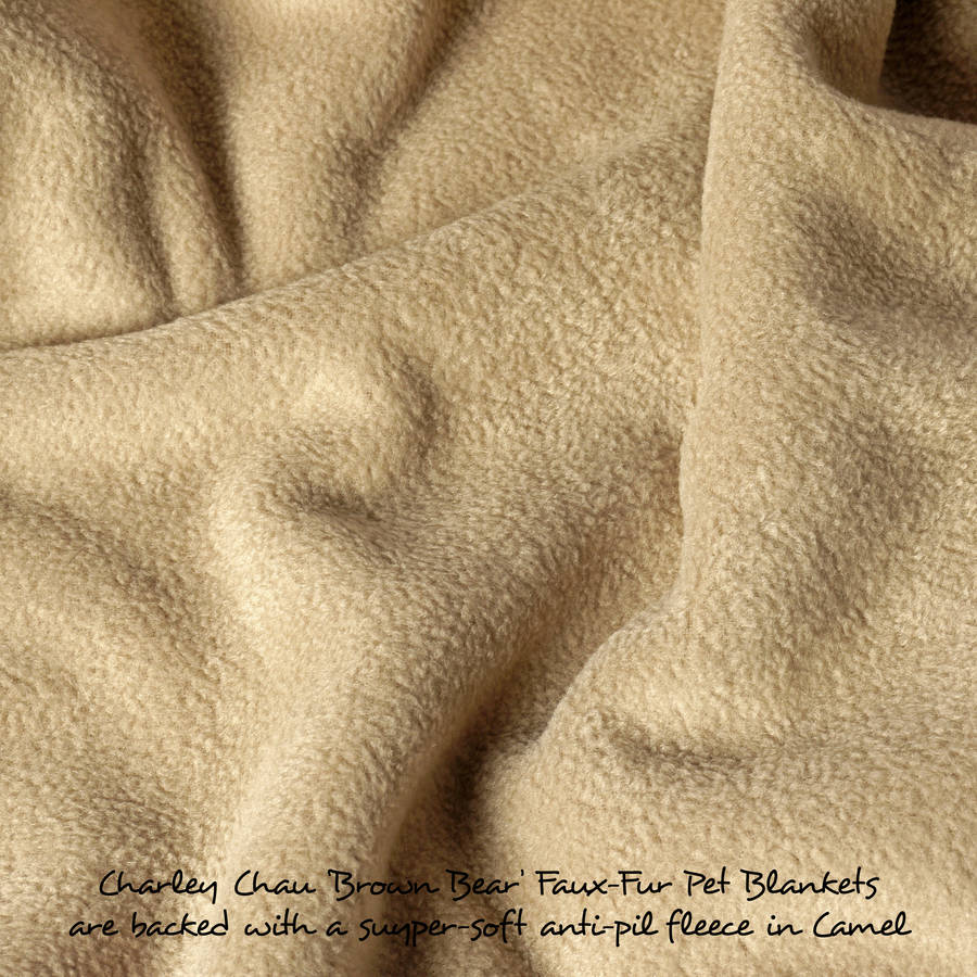 brown bear faux fur pet blanket by charley chau