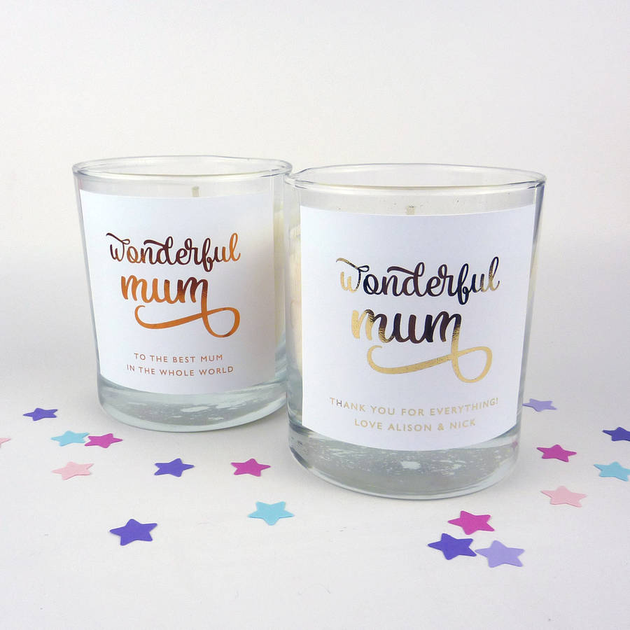 wonderful mum mothers day candle by little cherub design