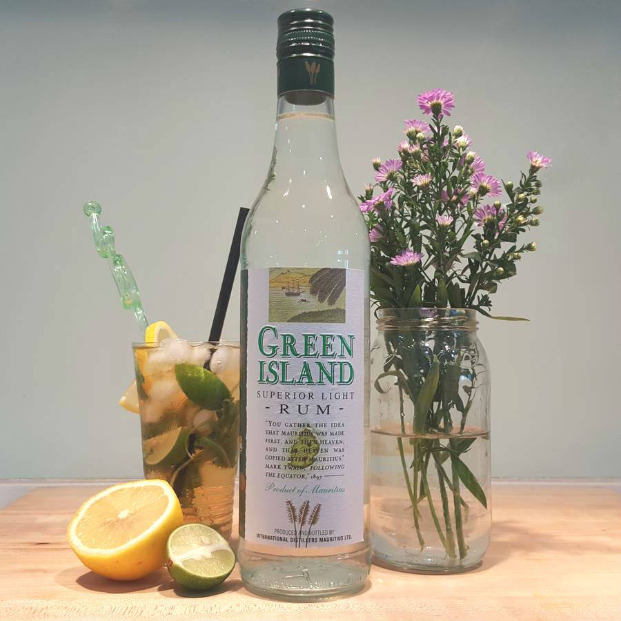 green island superior light rum with a 5cl miniature by green island