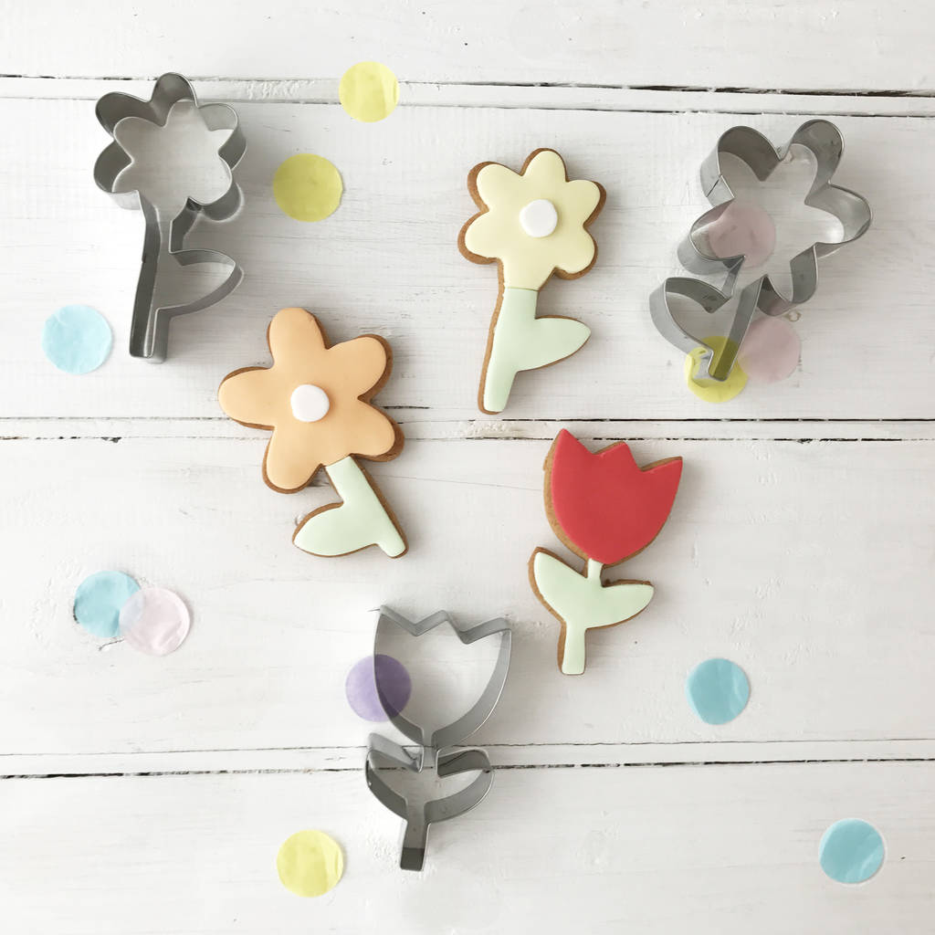 flower shape cookie cutters by postbox party | notonthehighstreet.com