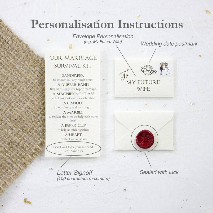 personalised marriage survival wedding gift for wife by little letter ...