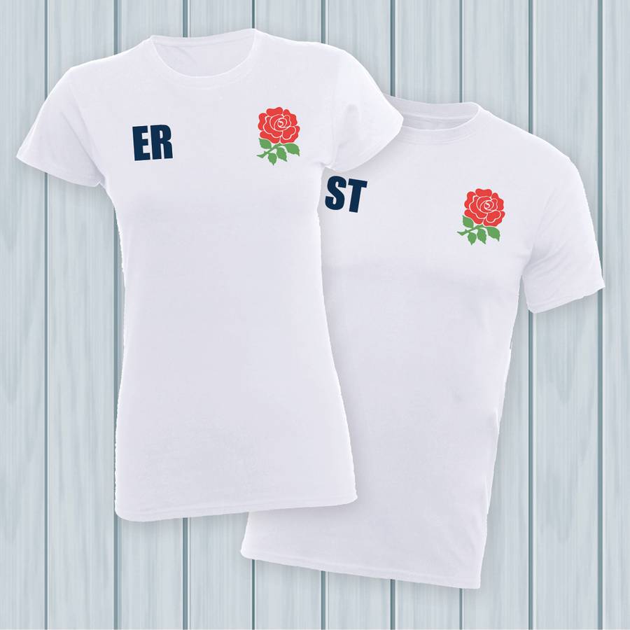 his and hers england rugby supporters shirts by instajunction | notonthehighstreet.com