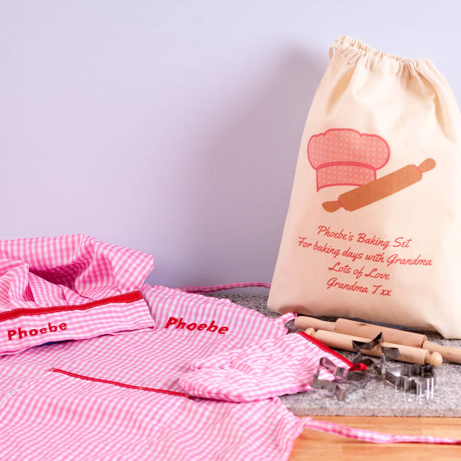 personalised childrens chef outfit with gift bag by british and bespoke