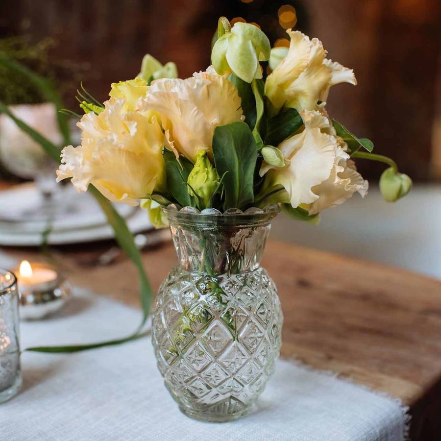pressed glass pineapple posy vase by the wedding of my dreams