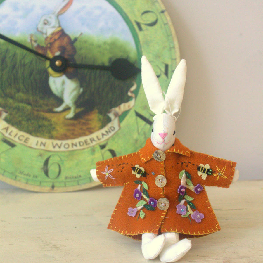 Hand embroidered easter hanging rabbit by little ella james Hand embroidered easter hanging rabbit by little ella james