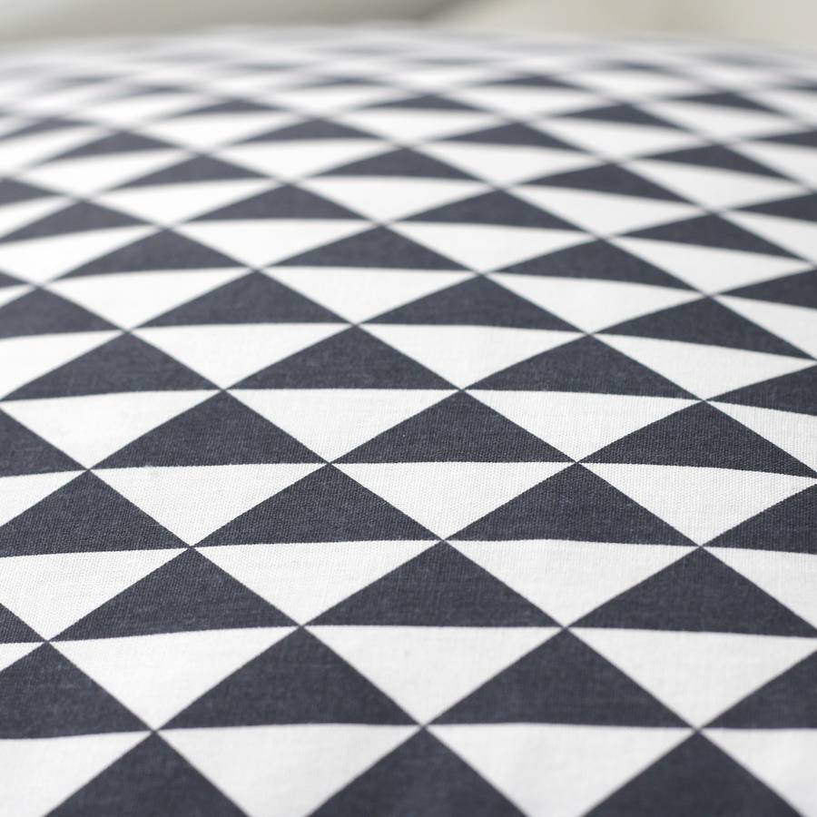 geometric triangles navy cushion cover by quirkybee