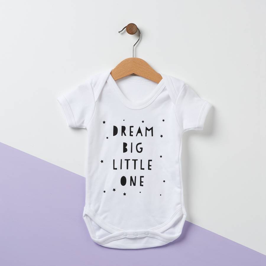 dream big little one babygrow by owl & otter | notonthehighstreet.com