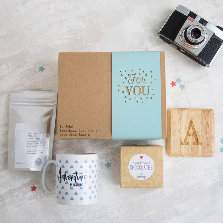 adventure mug and coaster gift box by fora creative