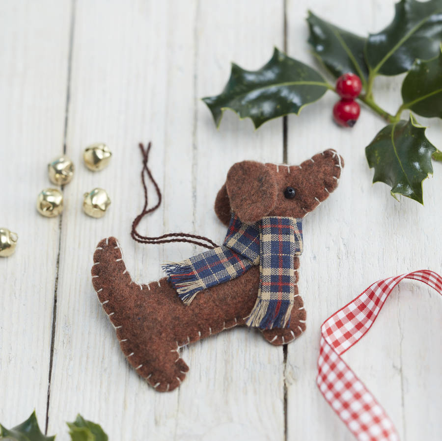dachshund christmas decoration by the christmas home