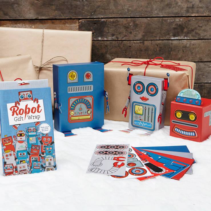 robot gift wrap boxed set by luckies