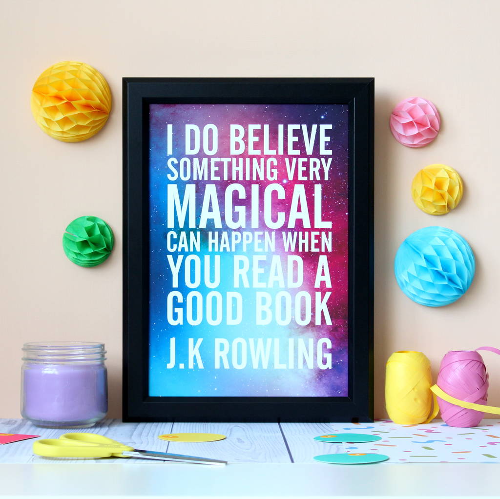 j.k. rowling inspirational book quote art print by fable & black