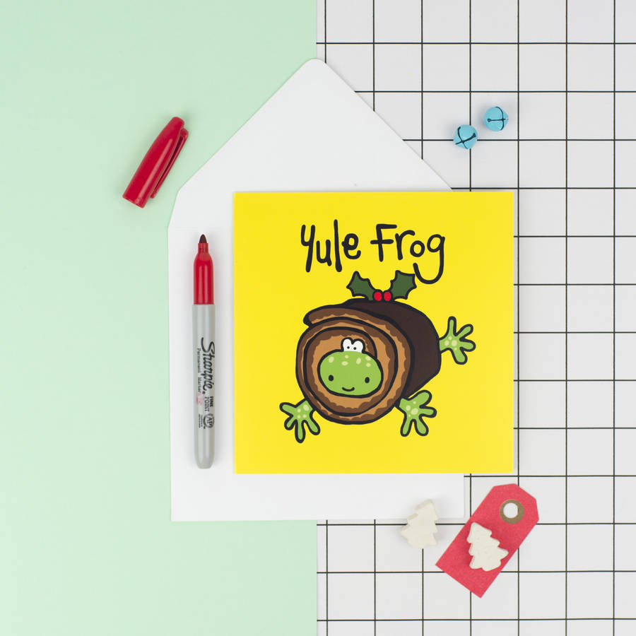 yule frog funny christmas card by peas-in-a-pod | notonthehighstreet.com