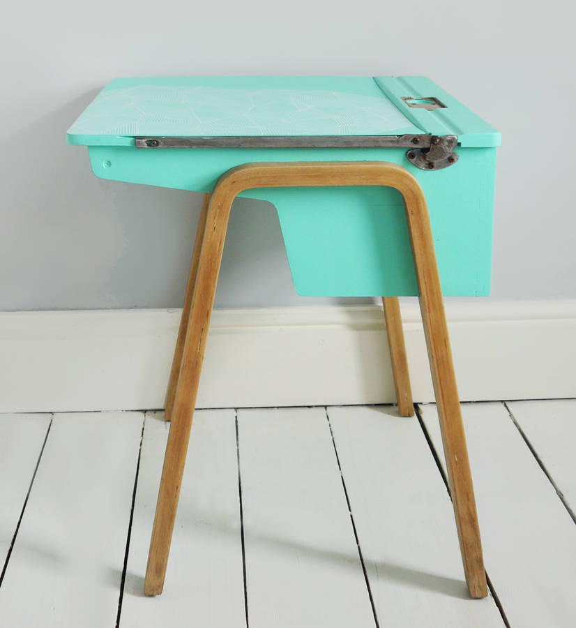 upcycled retro child's school desk by handsome vintage