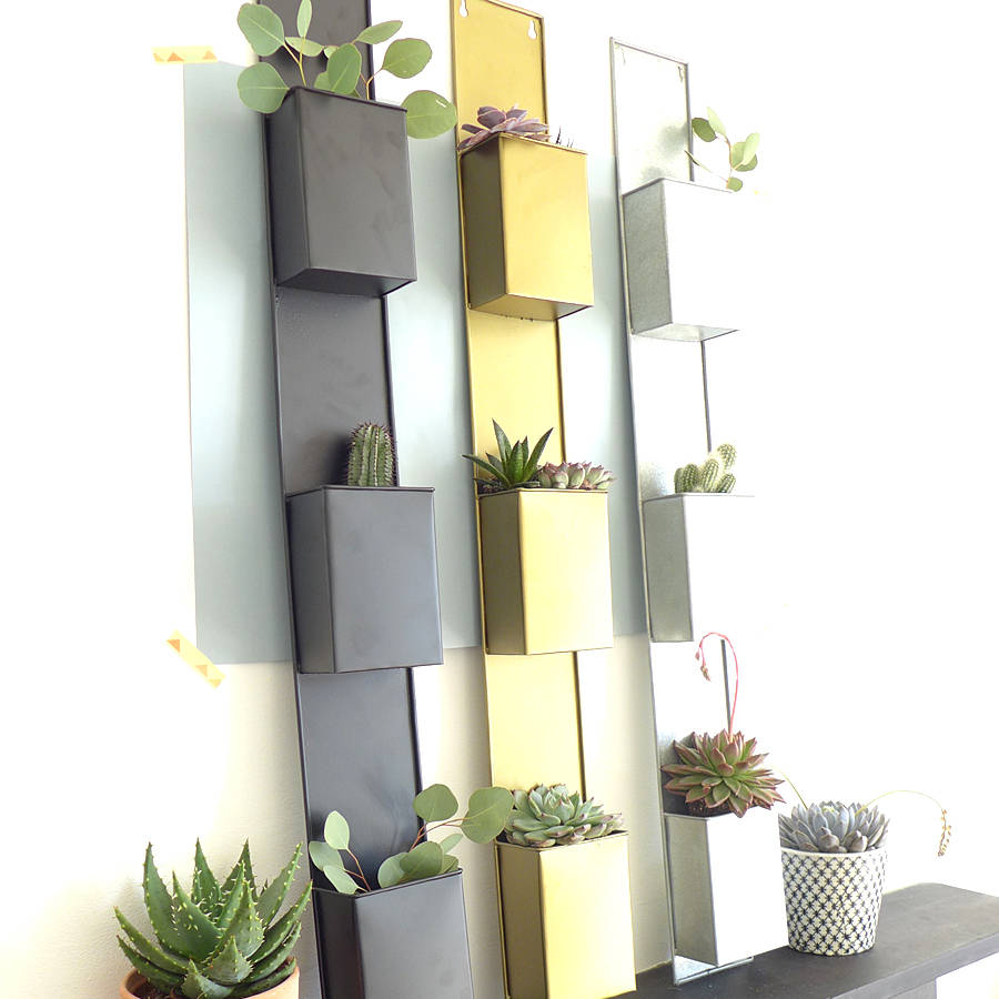 three tier metal wall pocket planter by lilac coast