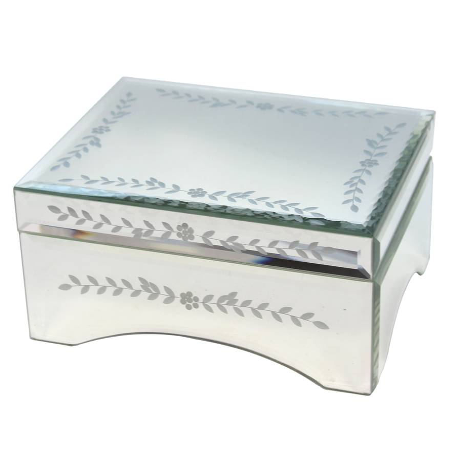 Mirror Jewellery Box American Atelier Square Jewelry Mirrored Glass Jewellery Box By The Contemporary Home For Mirror