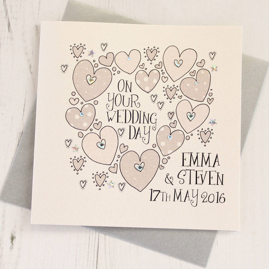 personalised wedding hearts card by eggbert & daisy