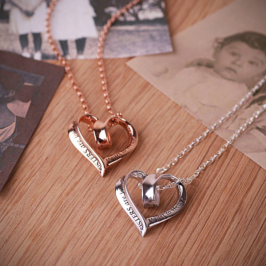 sisters heart message necklace, in sterling silver by lauryn james