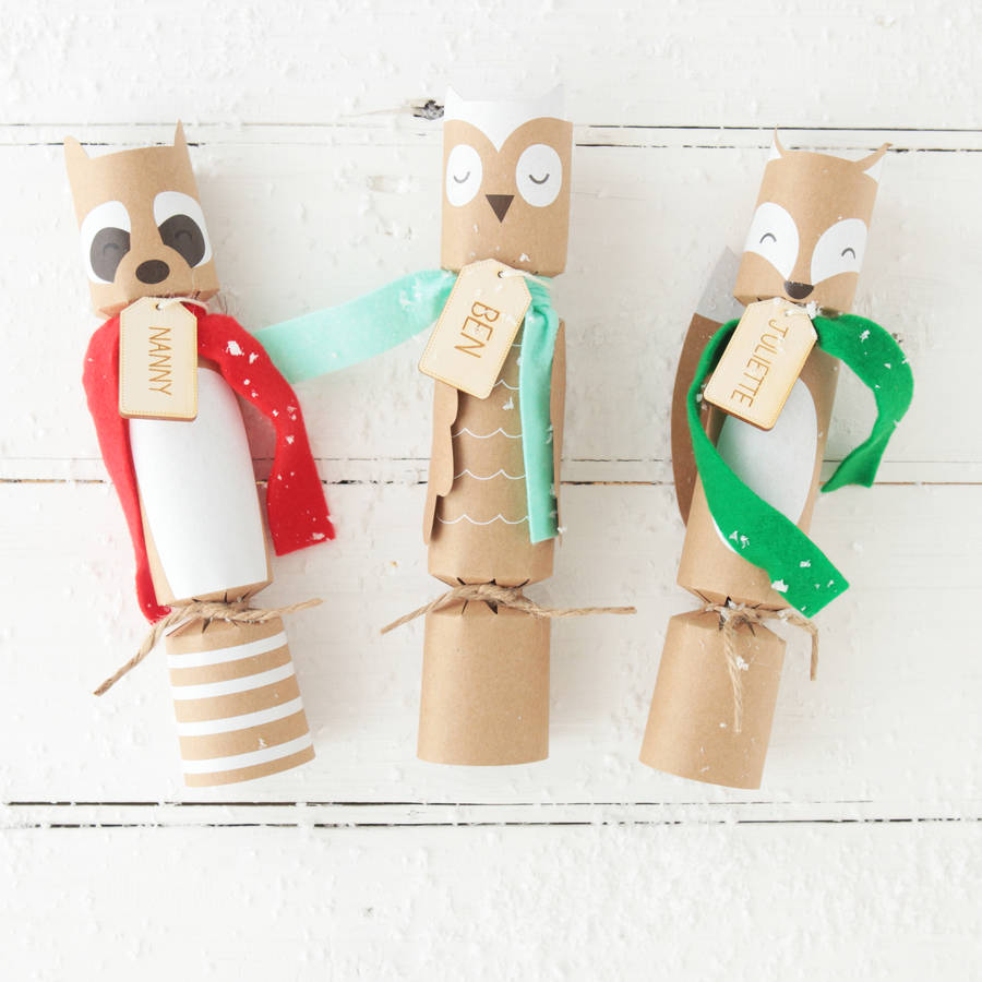 christmas woodland animal crackers by postbox party