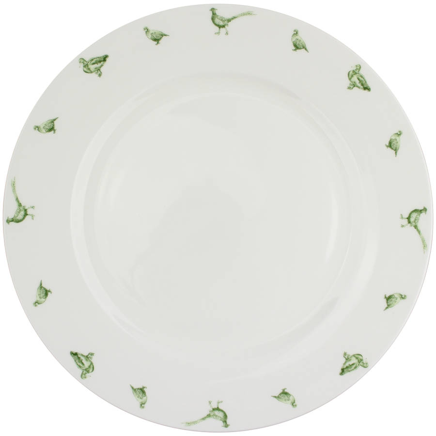 'game birds' china dinner plate by lucy green designs