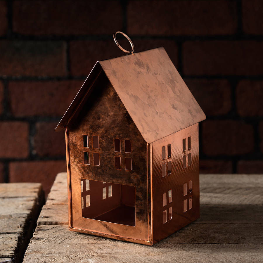 dottevik copper tea light house by lights4fun