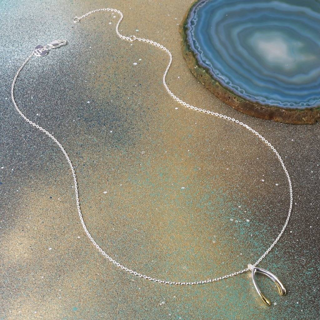 dipped wishbone necklace by lisa angel