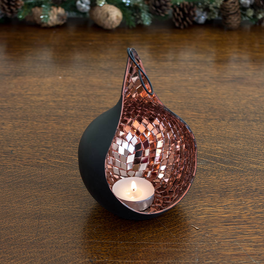 large mosaic hanging tea light holder by dibor