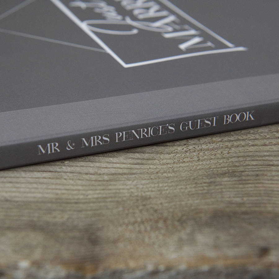 wedding guest book with personalised cover by illustries
