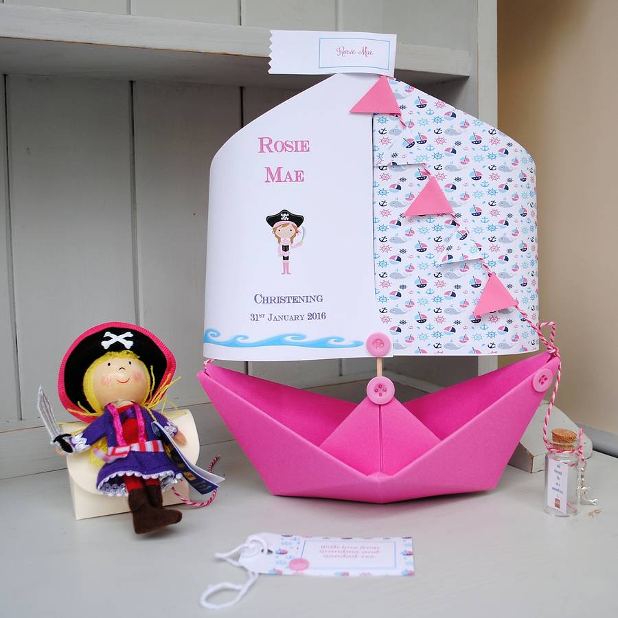 christening paper boat keepsake card by the little boathouse