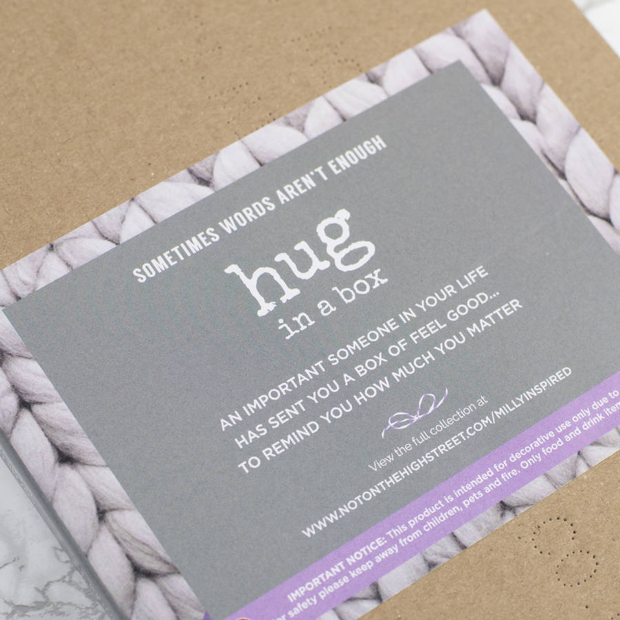 personalised hug in a box gift box by milly inspired