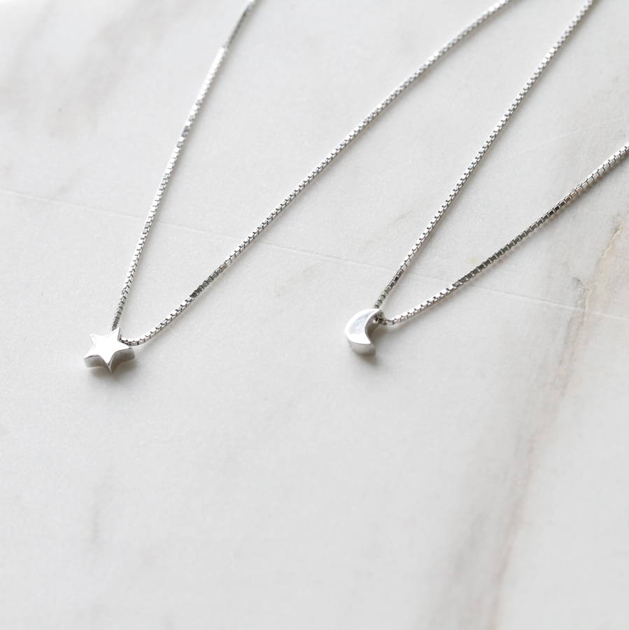 silver mini star pendant necklace by attic