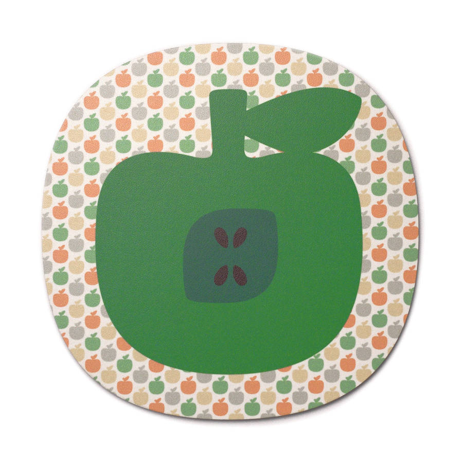 apple design placemats and coasters by beyond the fridge