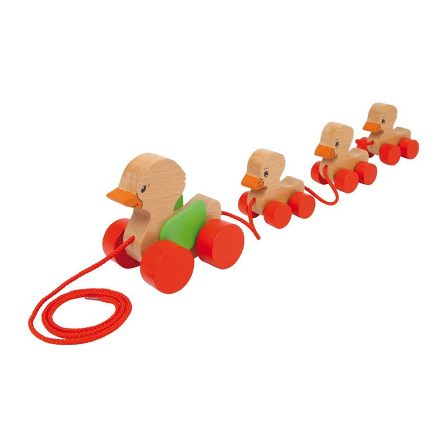 pull along wooden duck family by little baby company