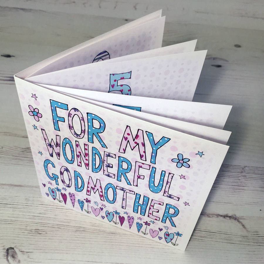 Personalised Godmother Mothers Day Book Card By Claire Sowden Design 