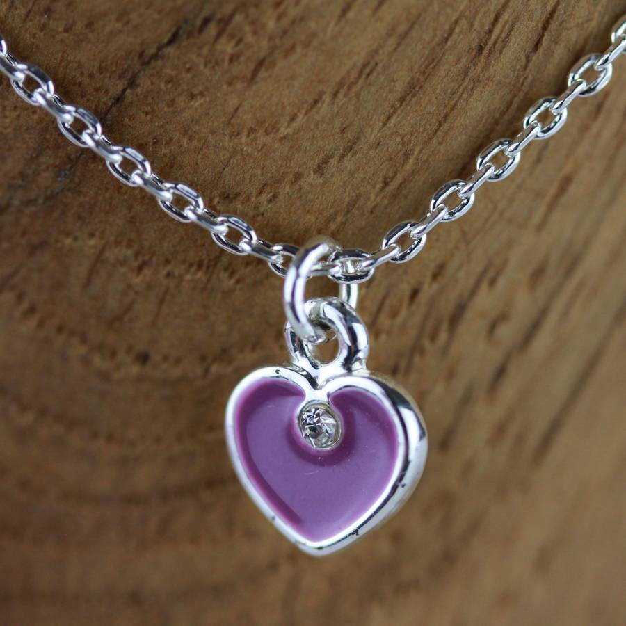 **childrens Silver Necklace With Heart Charm By Nest 