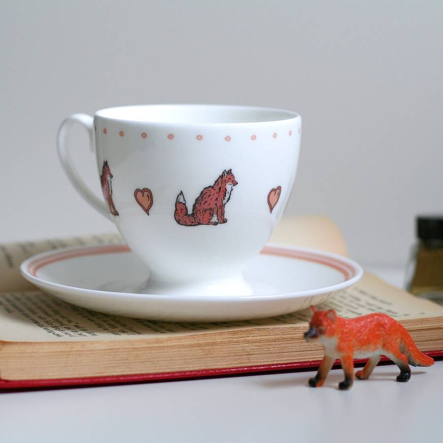 woodland fox tea cup by goodnight boutique