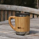 Personalised Reusable Sustainable Bamboo Mug With Lid By Global Wak