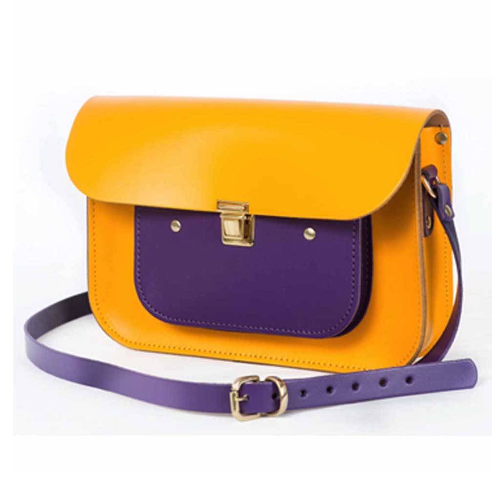 small leather satchel handbag